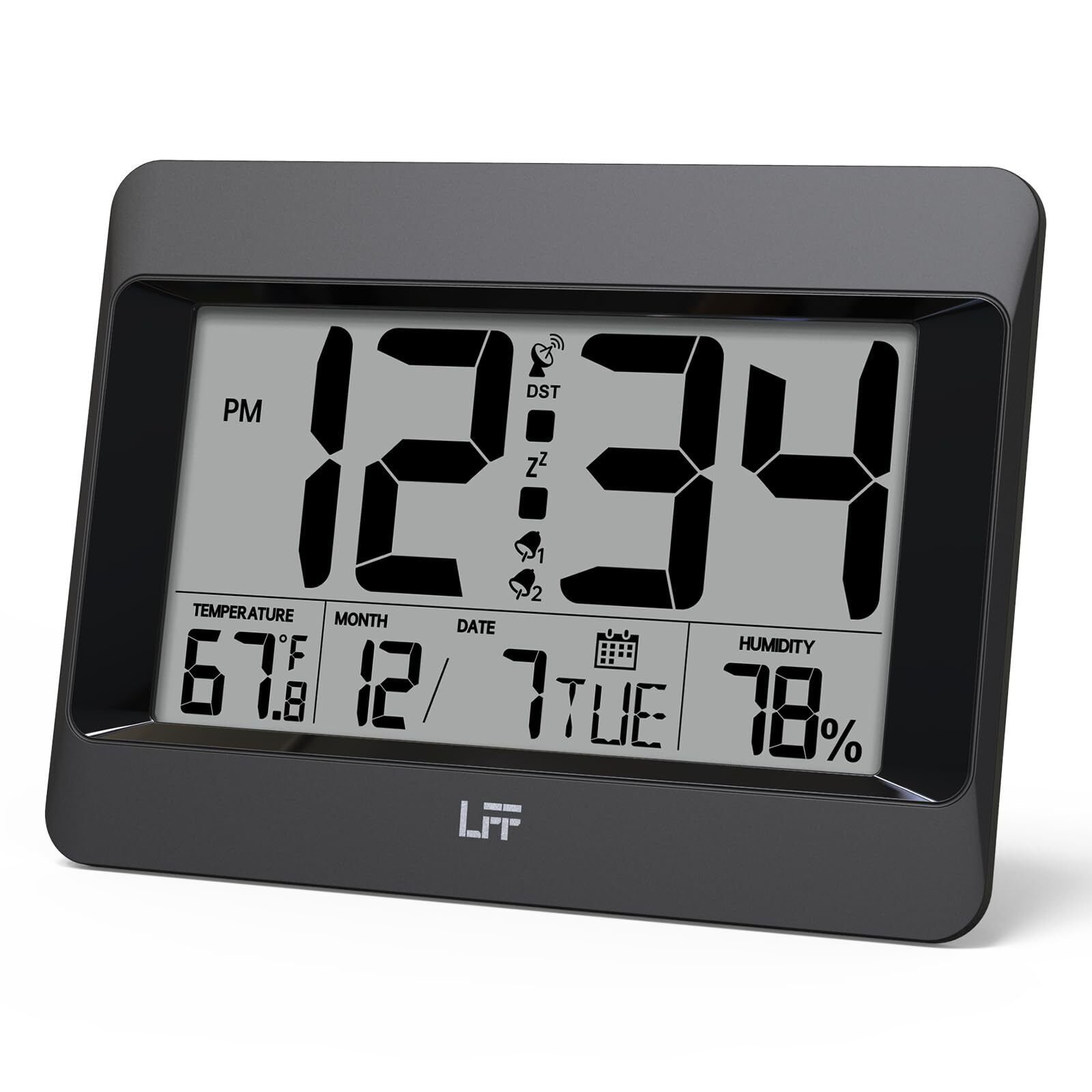 Atomic Clock Auto Set Digital Wal Clock Battery Operated Desk Alarm Clock Indoor