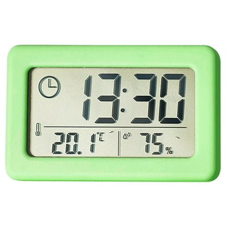 Atomic Clock with Outdoor and Indoor Temperature - Self-Setting Alarm Day Digital Clock Large Dispaly, Operated Wall Clocks or Desk Clocks for Bedroom,Livingroom,Office,,green,G188551