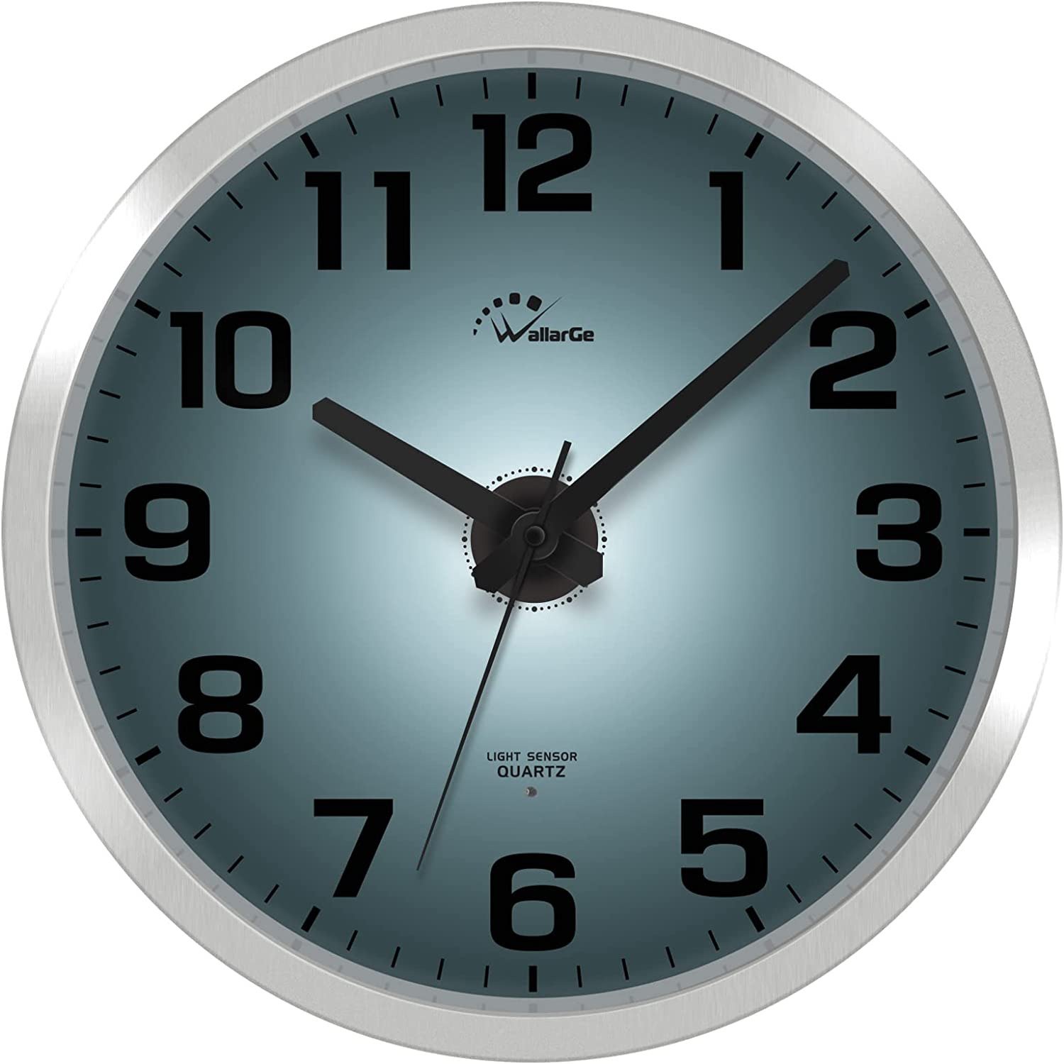 Atomic Wall Clock with Night Light - Silent Lighted up Wall Clock Glow in the Da