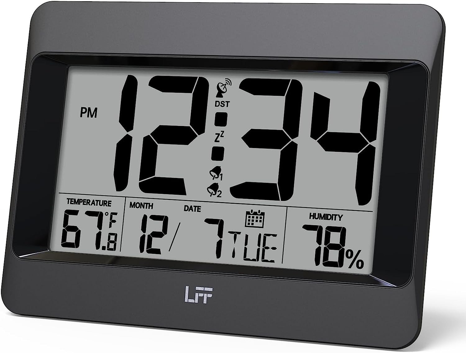Auto-Set Atomic Digital Wall Clock, Battery Operated, Desk Alarm Clock