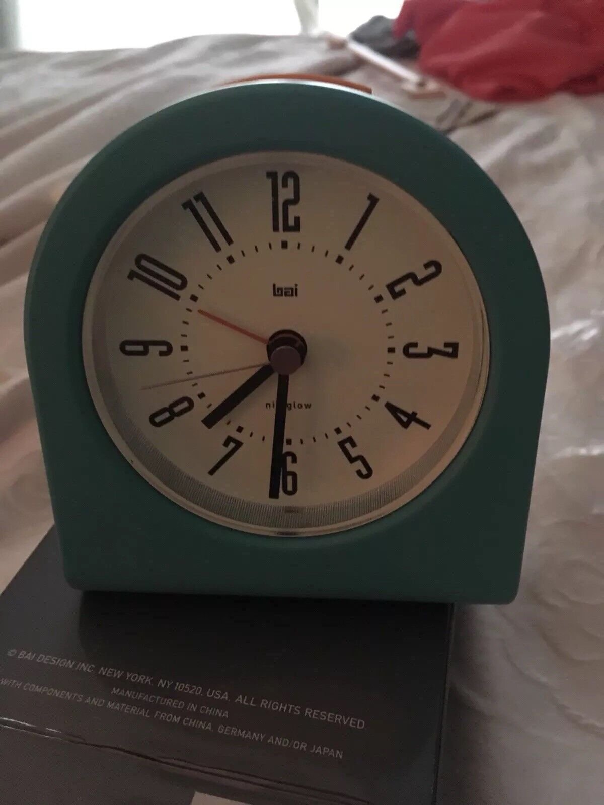 Bai Designer Pick-Me-Up Alarm Clock, Cyber Aqua. BAI.554.CA