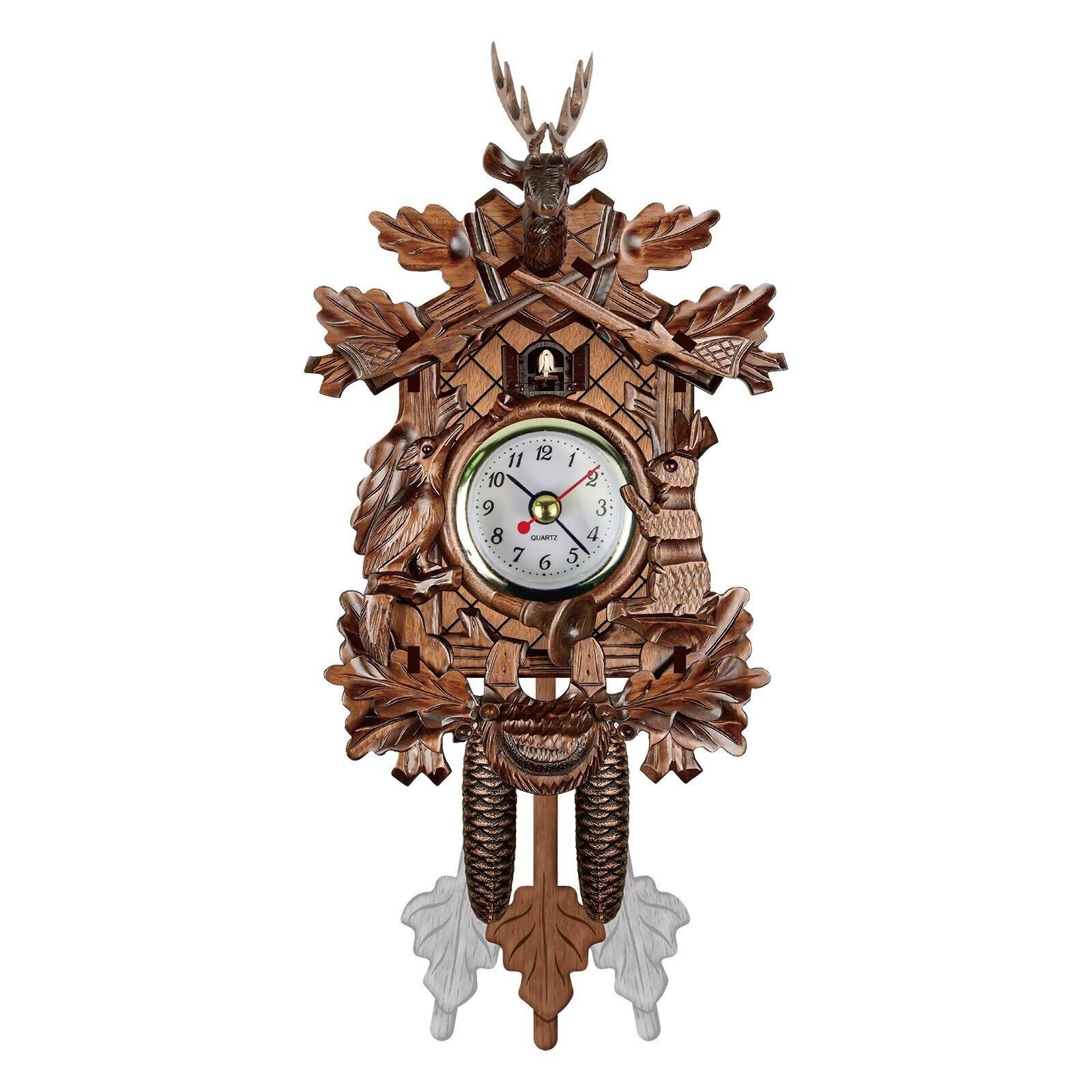 Battery-Operated Cuckoo Clock, Big Wall Clock Vintage Coo Coo Clock