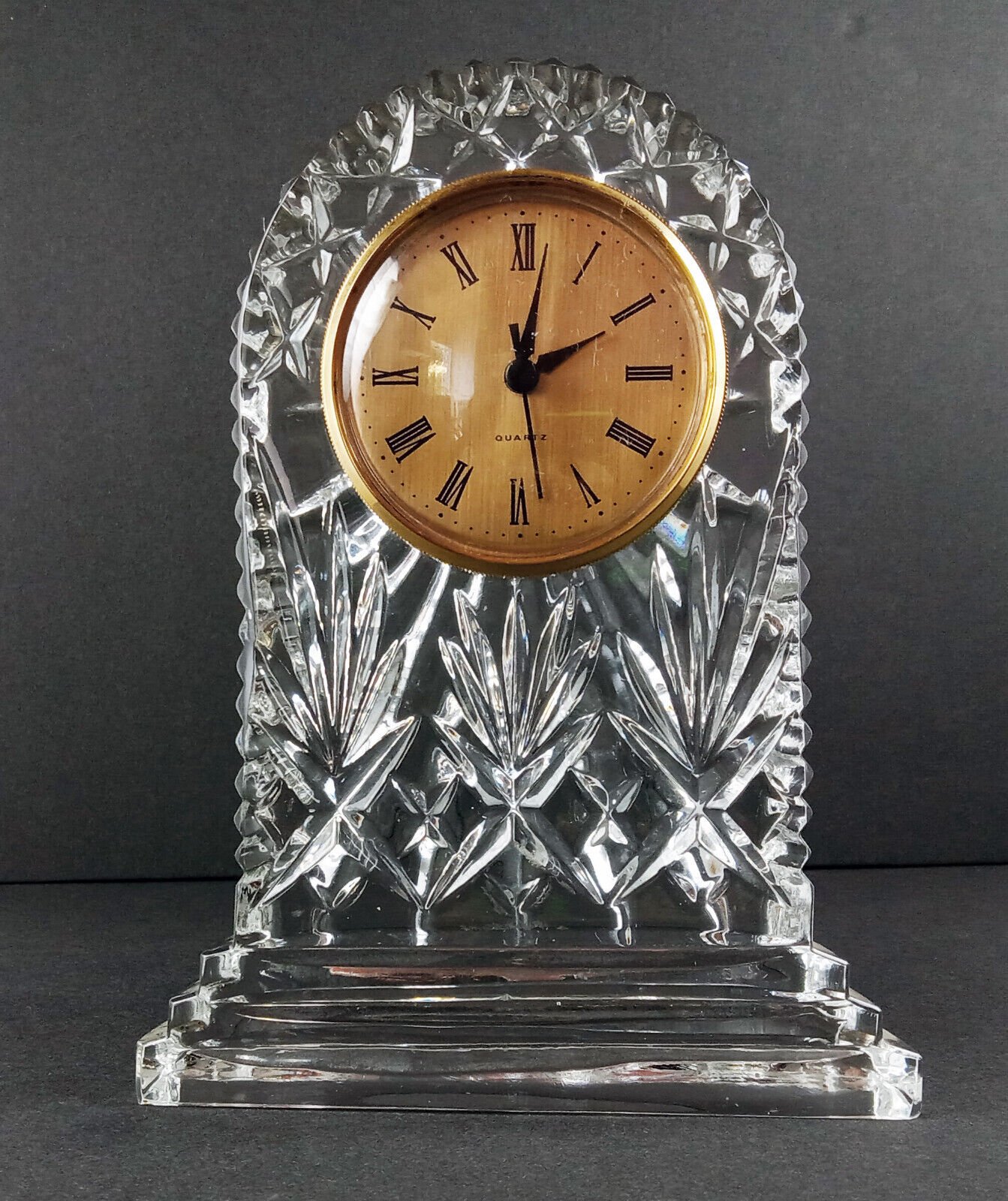 Beautiful Hand Cut Crystal Mantle Clock made in Croatia
