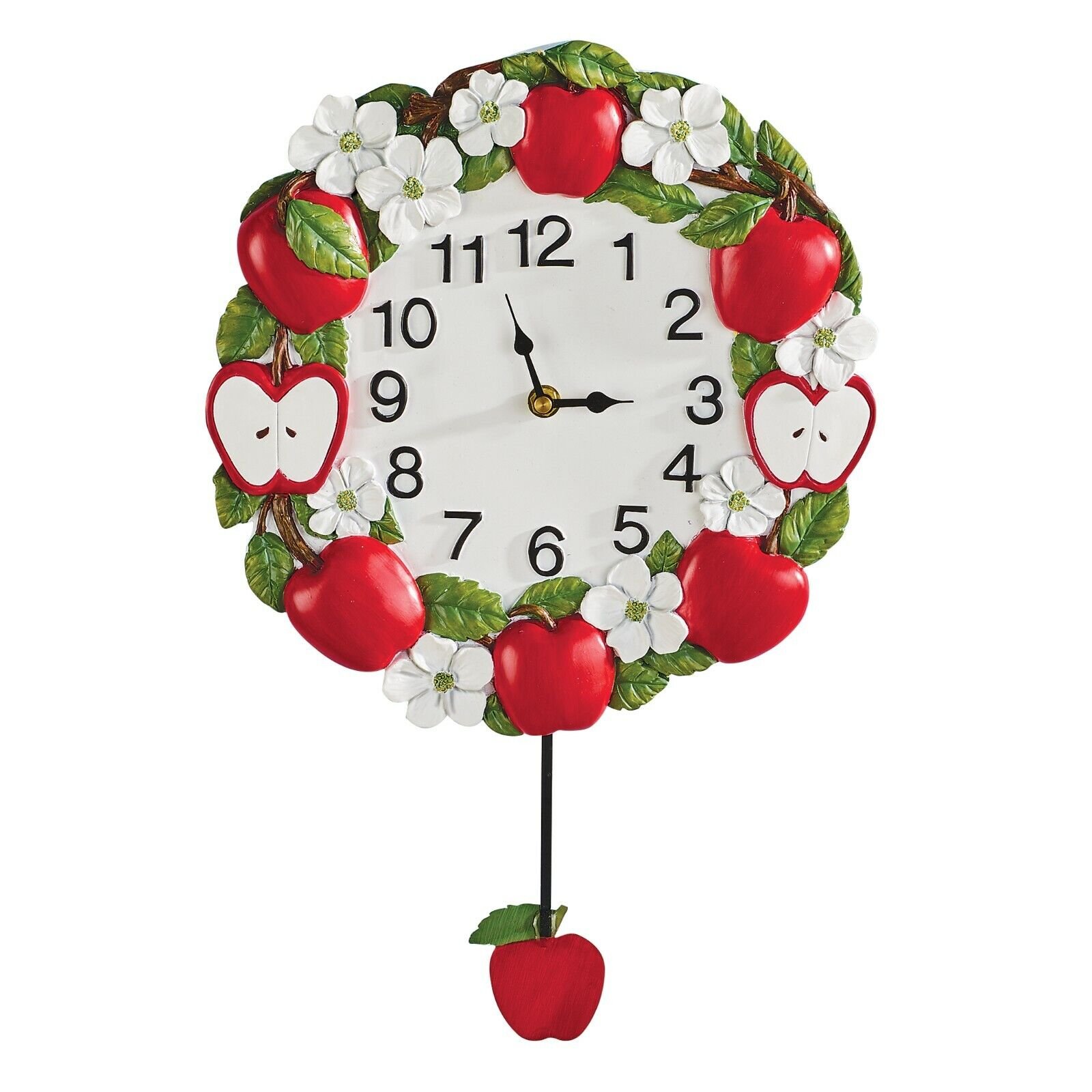 Birthday Gift Idea Her Grandma Mom Wife Apple Blossom Kitchen Wall Clock