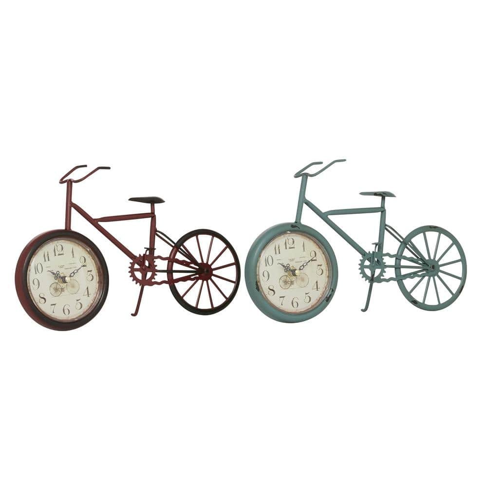 Black Metal Bike Clock (Set of 2)