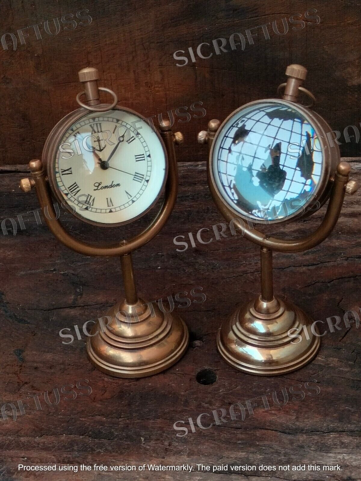 Brass Nautical Desk Clock - Elegant Table Watch for Home & Office Decor.