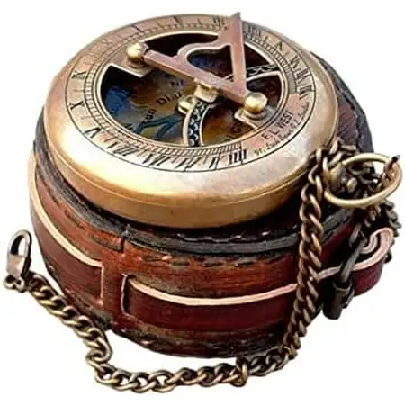Brass Sundial Compass Push Open Compass Steampunk Accessory – Unique Gift for Men Beautiful photo