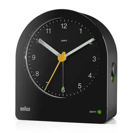 Braun BC 22 B: Black Analogue Alarm Clock with Snooze, Continuous Backlight, and Quiet Quartz image