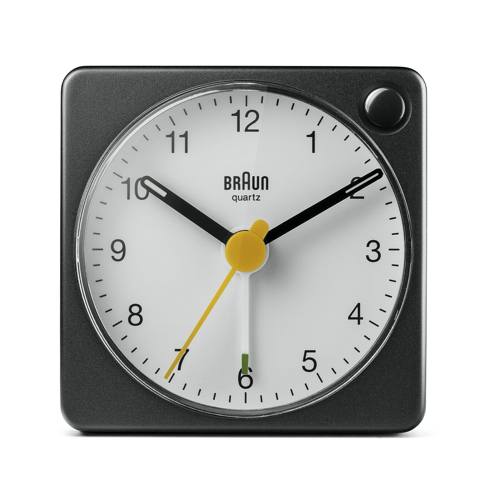 Braun BN-BC2XBW Black White Square Quartz Alarm Classic Travel Clock