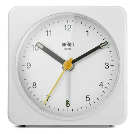 Braun Classic Analogue Alarm Clock with Snooze and Light, Quiet Quartz Sweeping Movement, Crescendo