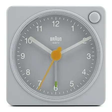 Braun Classic travel Analogue Alarm Clock with Snooze and Light, Compact Size, Quiet Quartz