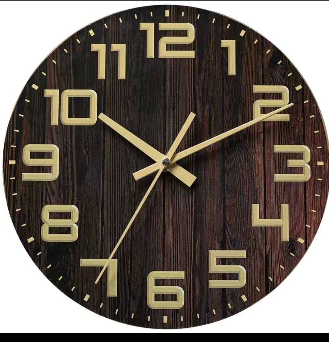 Brown Wooden wall clocks battery operated 1 Battery AA