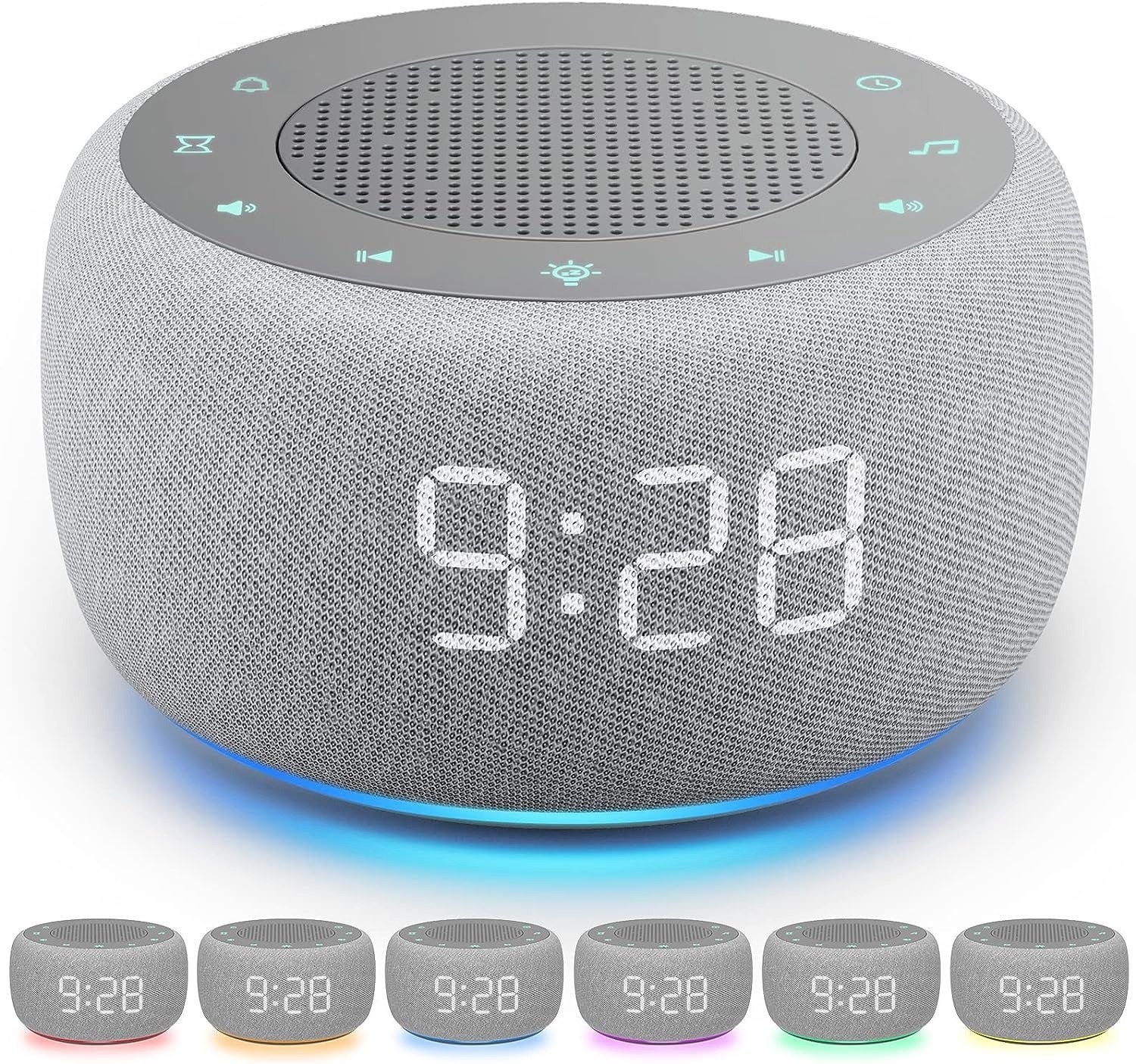 Buffbee Sound Machine & Alarm Clock 2-in-1, 18 Soothing Sound, Grey (BRAND NEW)