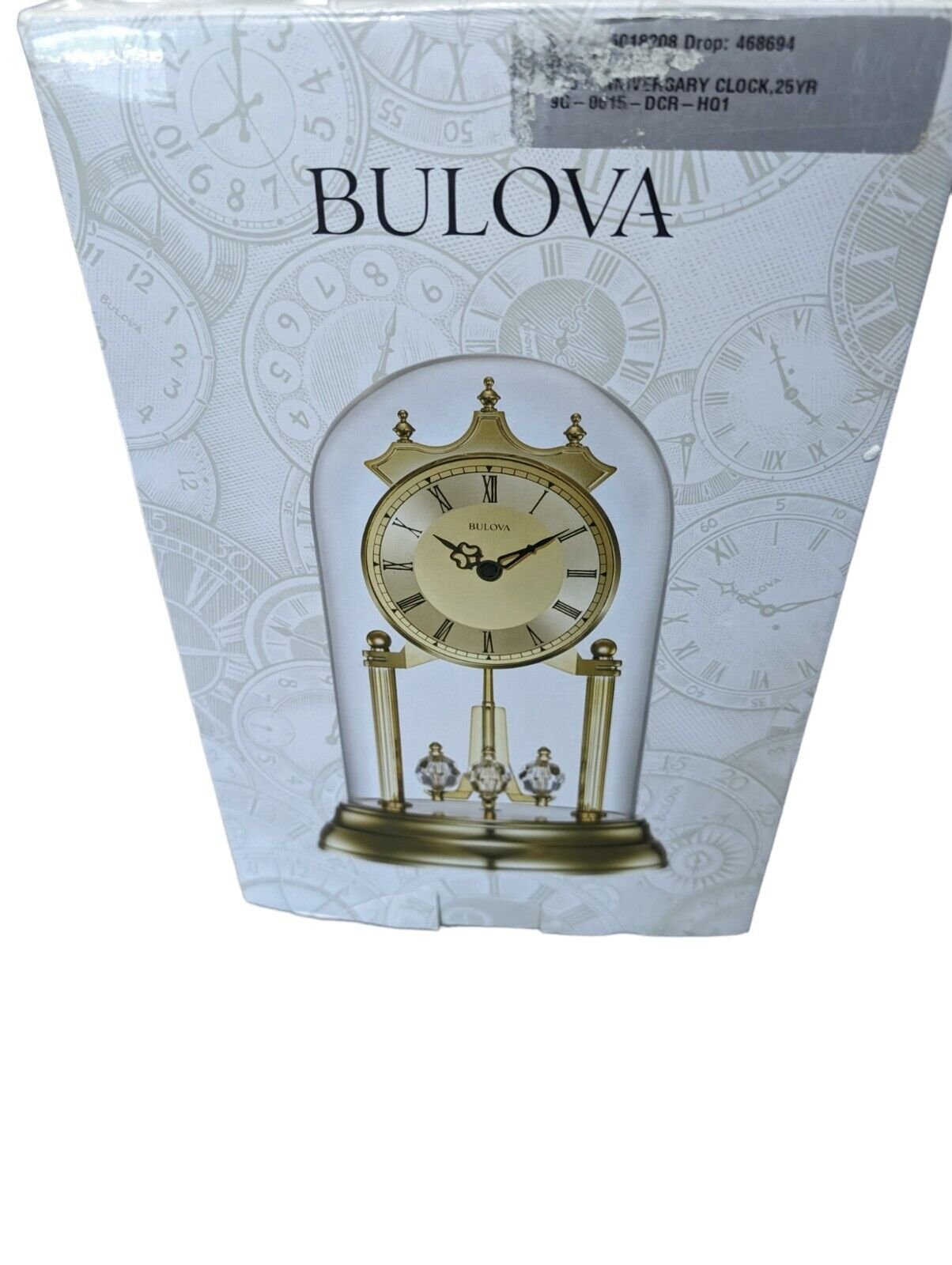 BULOVA B8818 Tristan I Clock Gold Finish Anniversary Clock Battery Operated