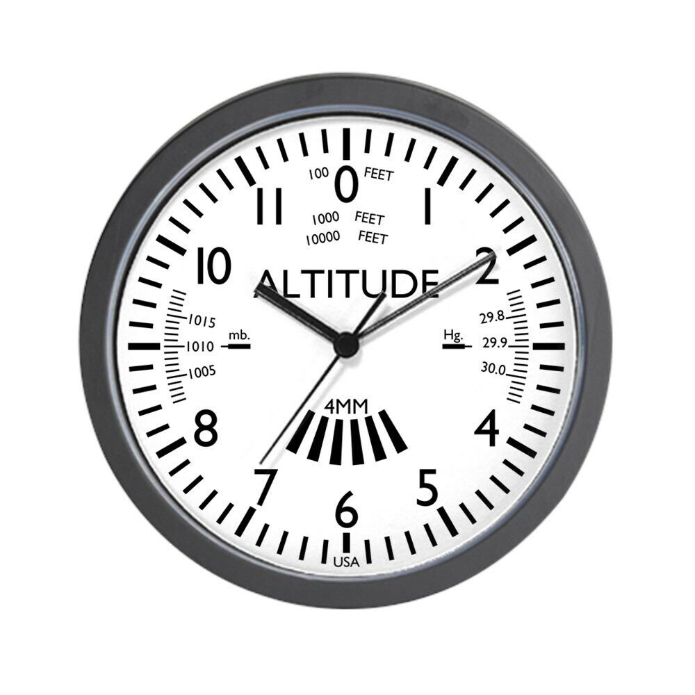 Cafe Press Aviation Altimeter Wall Clock (White) Wall Clock ( 509120193 )