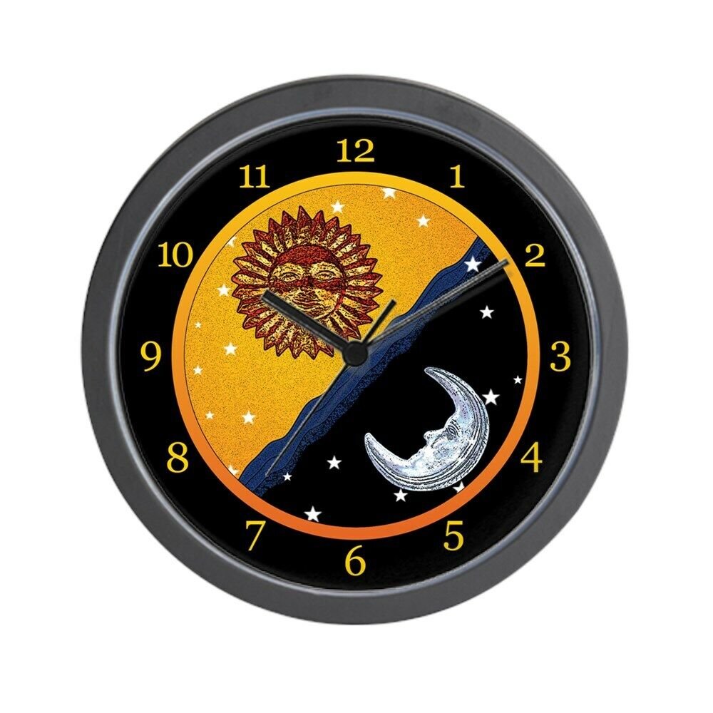 CafePress Sun, Moon, And Stars Clock Unique Decorative 10" Wall Clock (24667306)