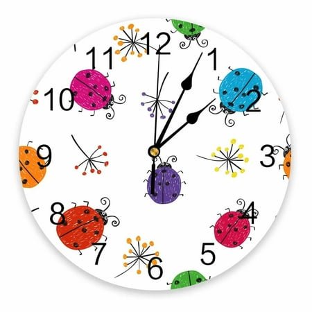 Cartoon Wall Clocks Brief Design Silent Home Cafe Office Decor Clocks for Kitchen Large Wall Clocks 25cm（10 Inch）