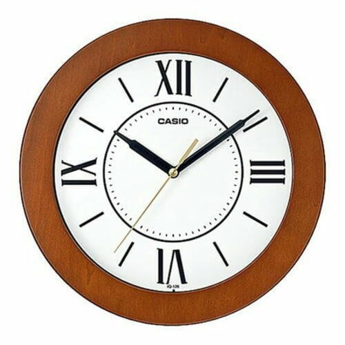 Casio Analog Quartz 10" Wooden Brown Roman Number Case Wall Clock IQ126-5B
