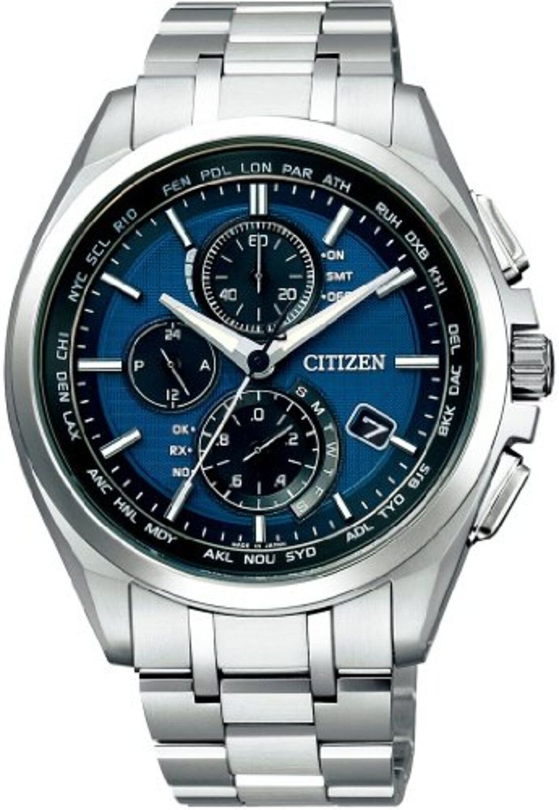 Citizen Attesa AT8040-57L Eco-Drive Solar Atomic Radio Watch F/S w/Tracking# NEW