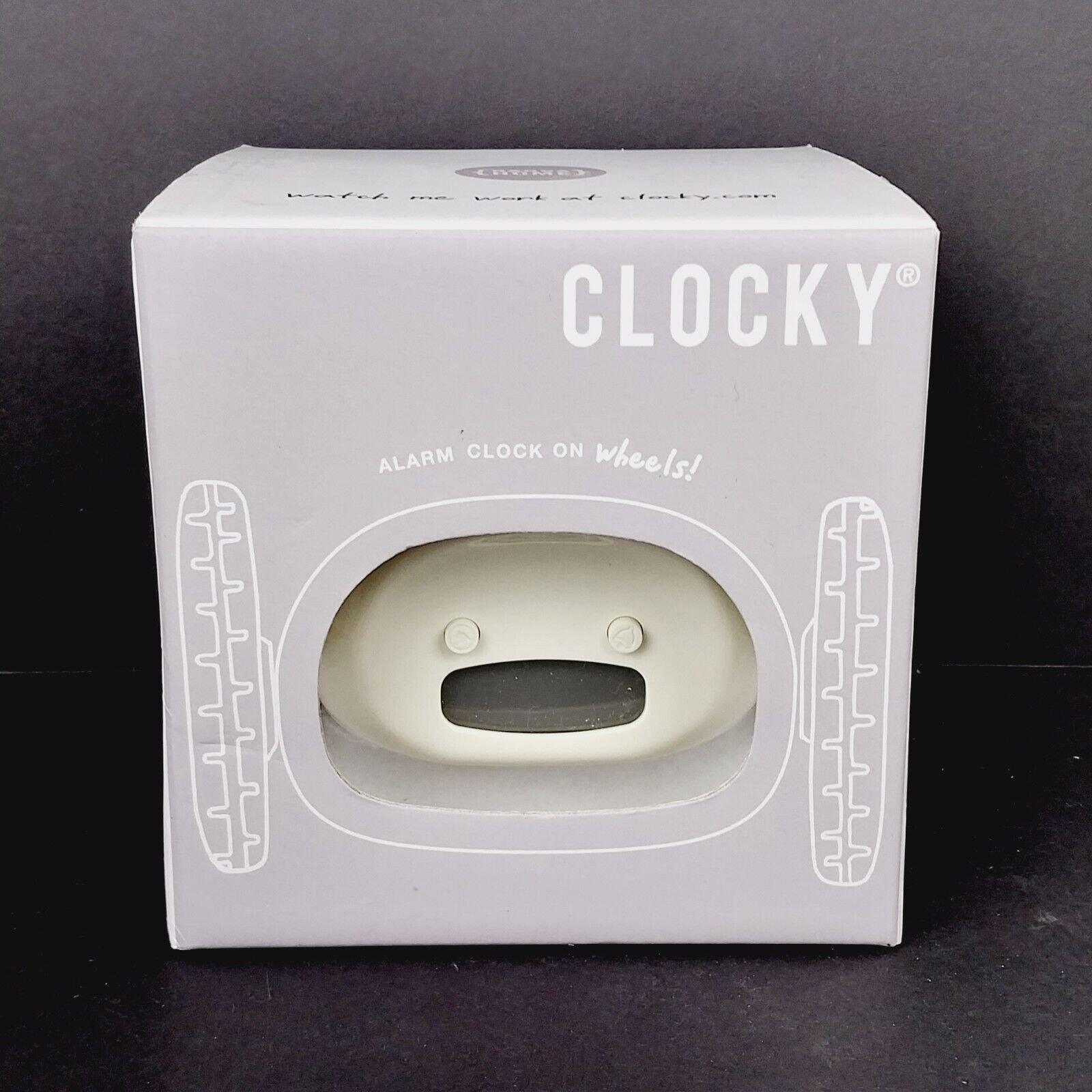 Clocky Alarm Clock On Wheels Nanda Home Extra Loud For Heavy Sleepers White NEW