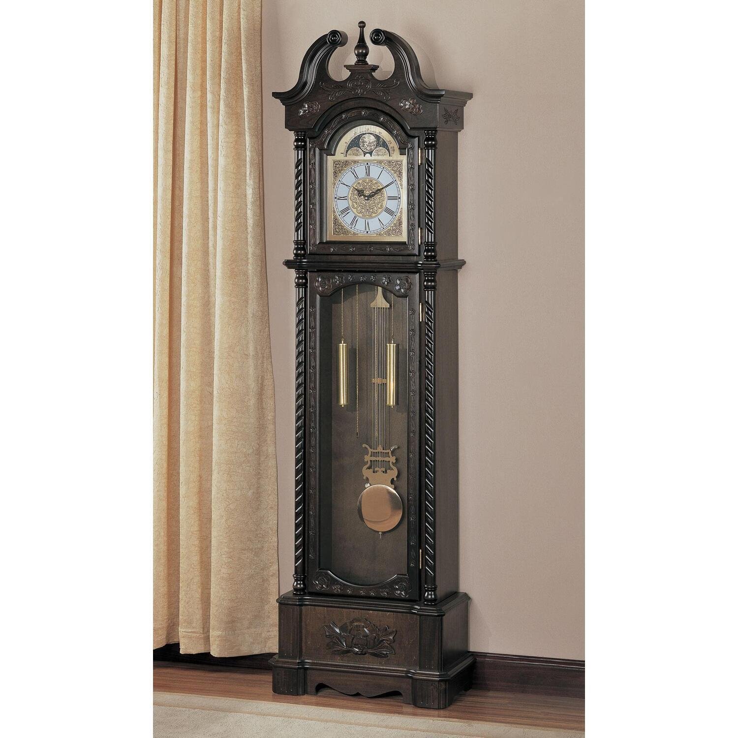 Coaster Grandfather Clock with Chime Golden Brown Brown Traditional