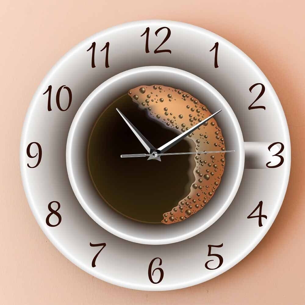 Coffee Cup Wall Clock Creative Cafe Decorative Silent Wall Clock Home Decor