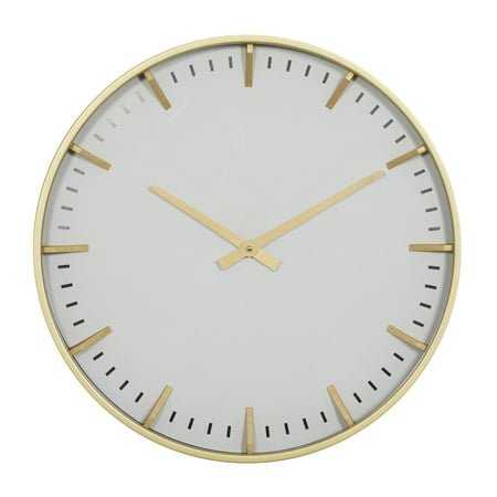 CosmoLiving by Cosmopolitan 20 Gold Glass Wall Clock with Gold Accents