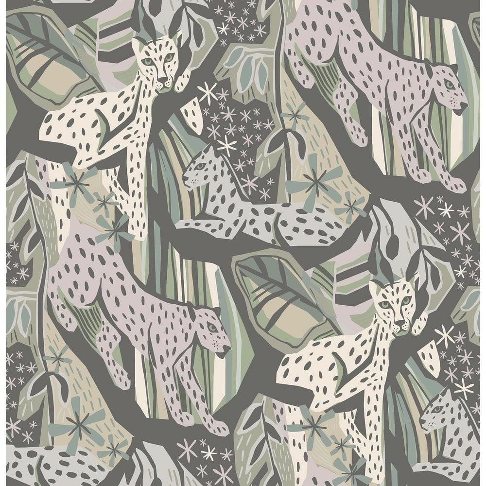 Cream Grey Cat Nap Peel and Stick Wallpaper Sample