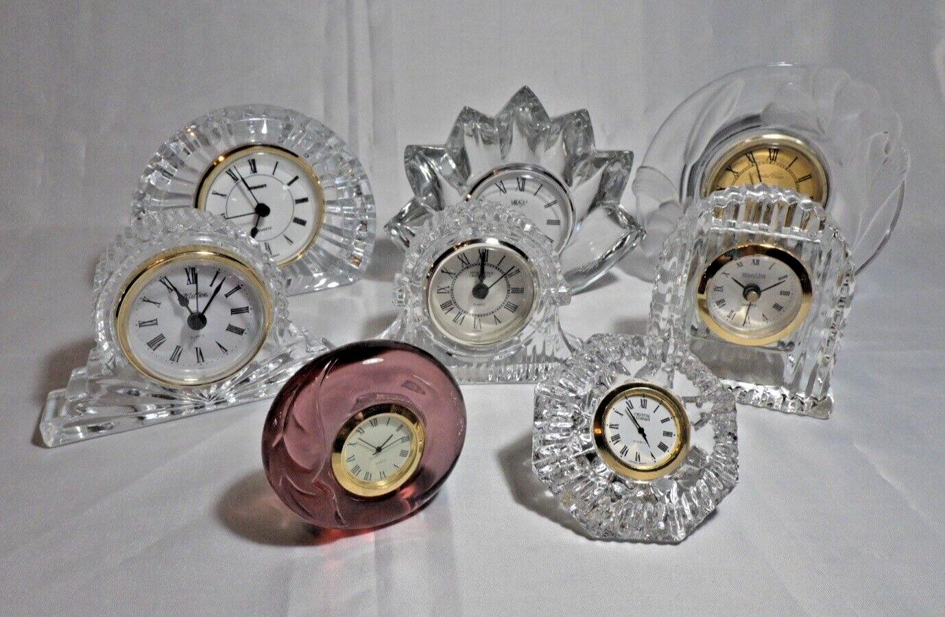 Crystal/Glass Desk Clocks - Choice of 8 Styles