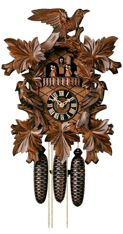 Cuckoo Clock Seven Leaves, three Birds HO 8601/5Tnu NEW
