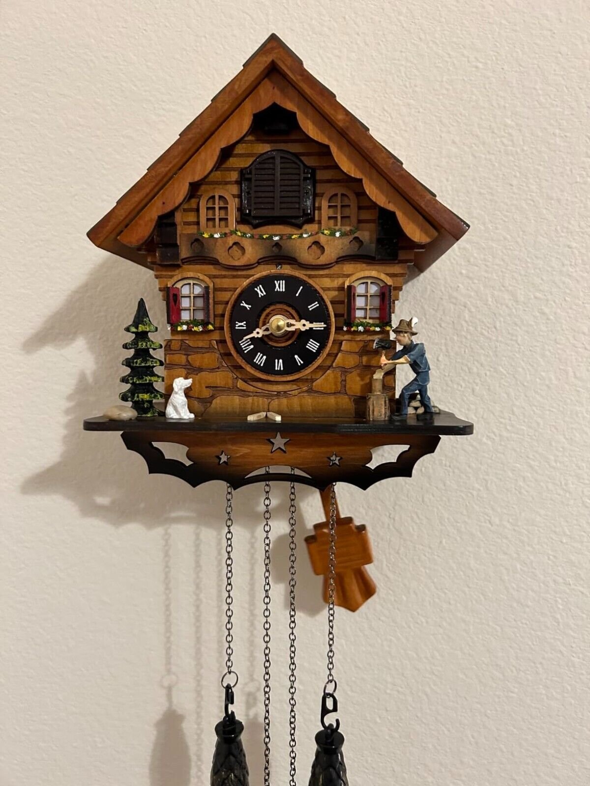 Cuckoo Clock Traditional Black Forest Clock Antique Wooden Wall Clock