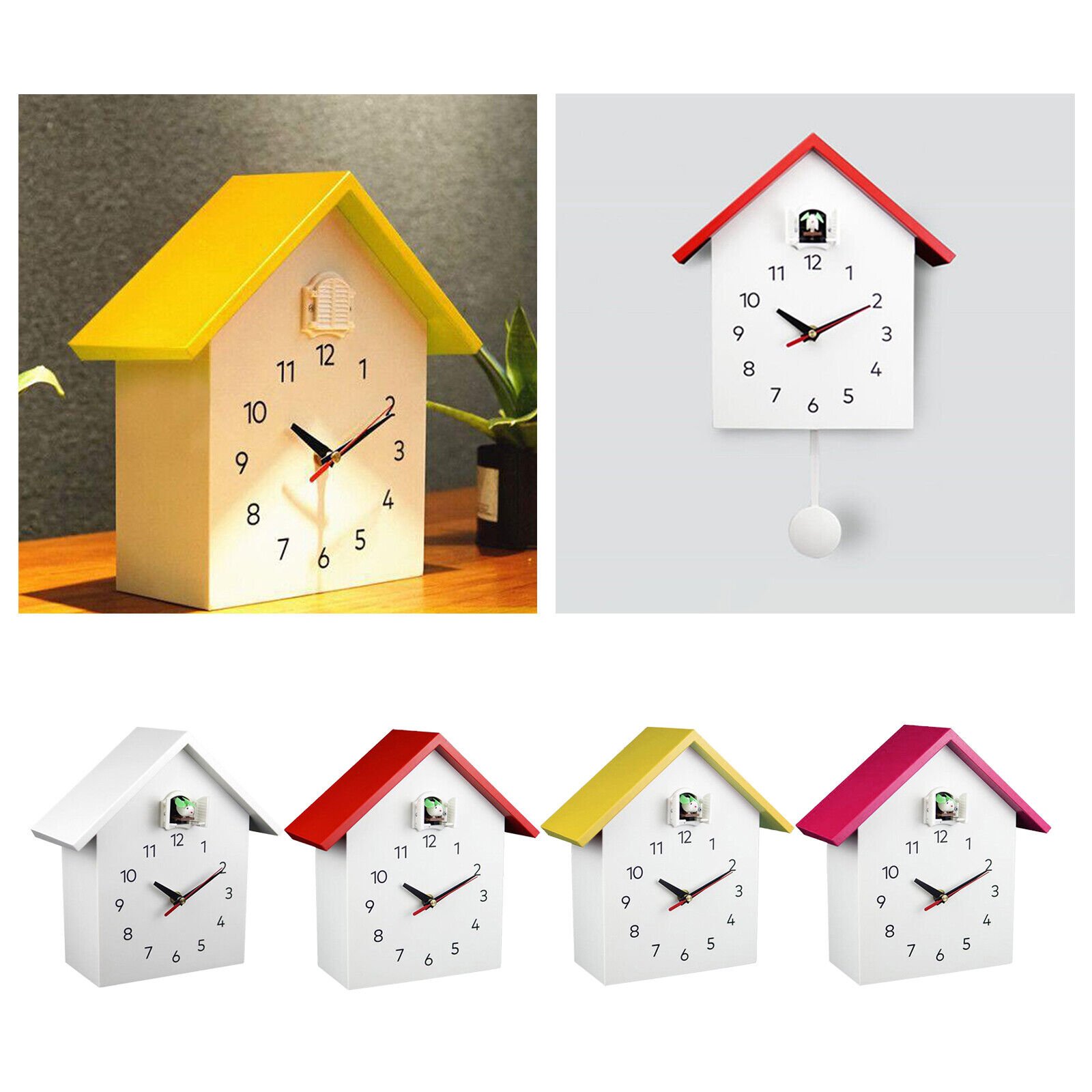 Cuckoo Wall Clock, Natural Bird Voices Or Cuckoo Call, Aviary Clock Pendulum,