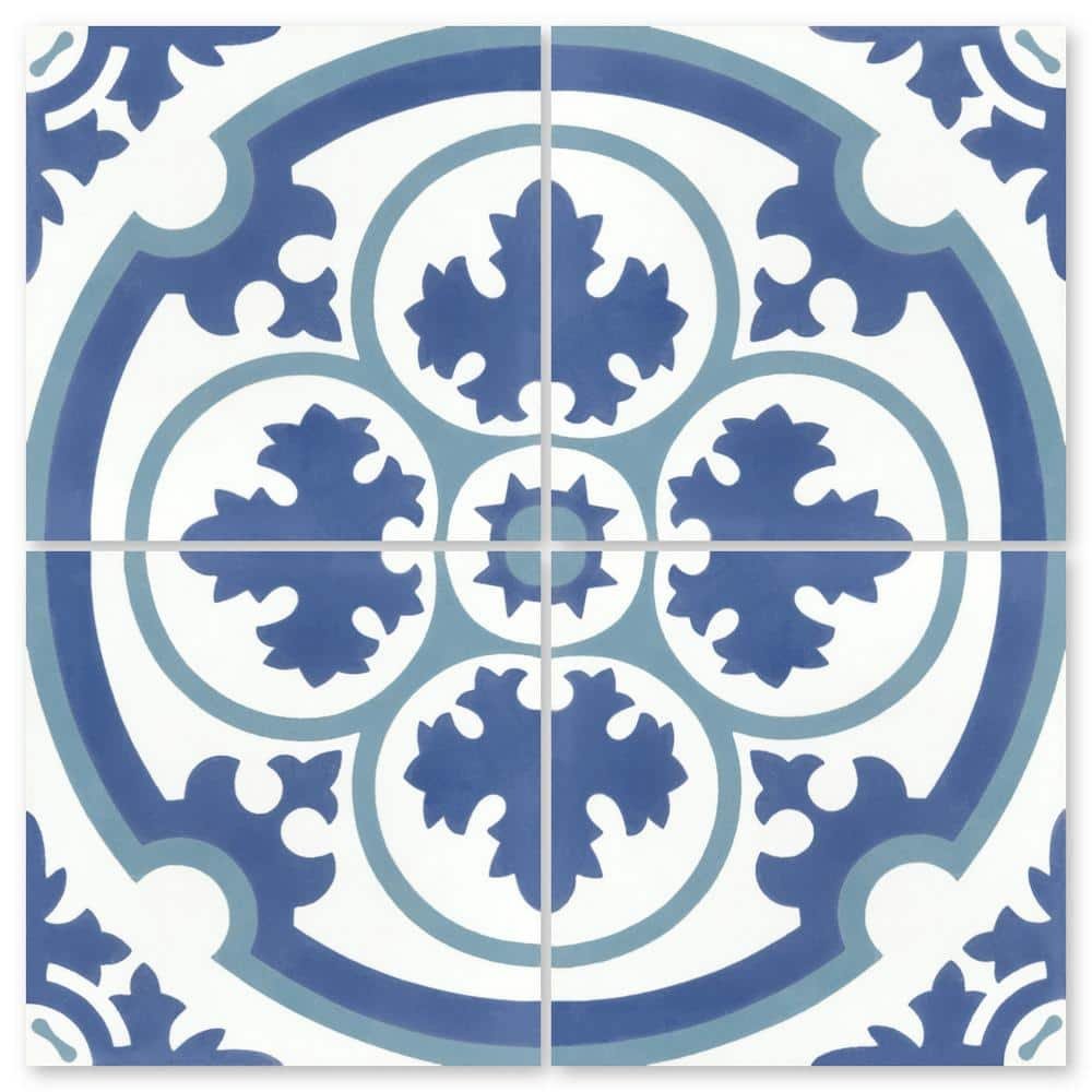 Danielle Admiral 8 in. x 8 in. Cement Handmade Tile Sample