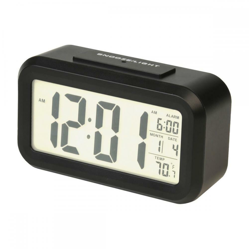 Desk Digital Time Calendar Weather Snooze Alarm Clock LED Backlight Temperature