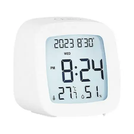 Digital Alarm Clock Temperature Humidity Calendar Week Display With Backlight Electronic Desktop