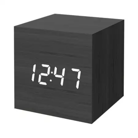 Digital Alarm Clock, Wood LED Light Mini Modern Cube Desk Alarm Clock Displays Time Date Temperature for Digital Alarm Clock, Wood LED Light Mini Modern Cube Desk Alarm Clock Displays Time Date category