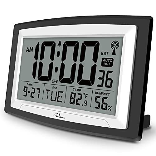 Digital Atomic Wall/Desk Alarm Clock Large Display With Temperature & Humidity