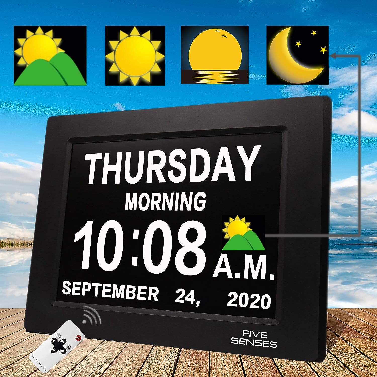 Digital Calendar Clock, Extra-Large Display, Various Alarms with AM/PM Functions