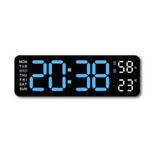 Digital LED Desk Alarm Clock Large LED Display Wall Clock Temperature Humidity