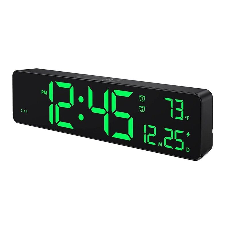 Digital LED Large Display Wall Desk Alarm Clock With Calendar Temperature Date