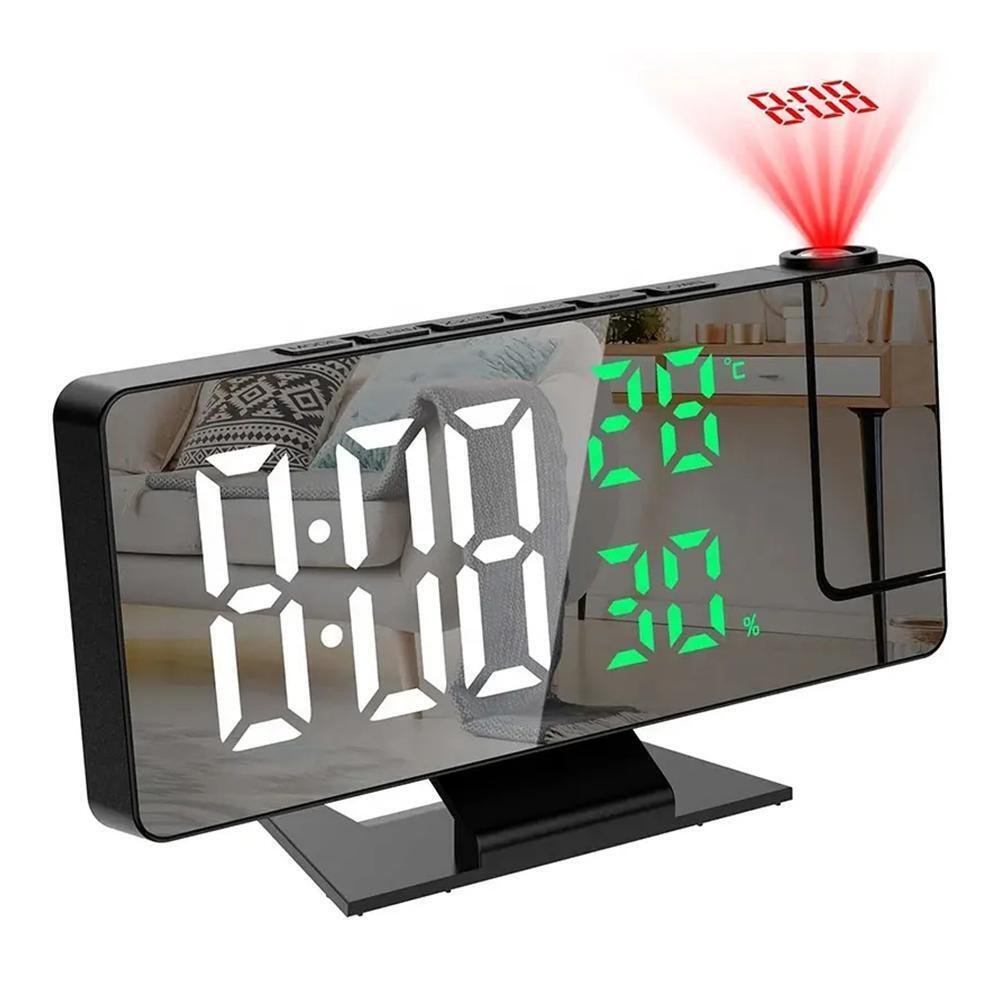 Digital LED Projection Alarm Clock Temperature Date Snooze Ceiling Projector