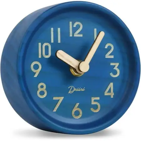 Driini Wooden Analog Desk Clock – Easy Driini Wooden Analog Desk Clock – Easy to Read; Silent Sweep Table Decor image