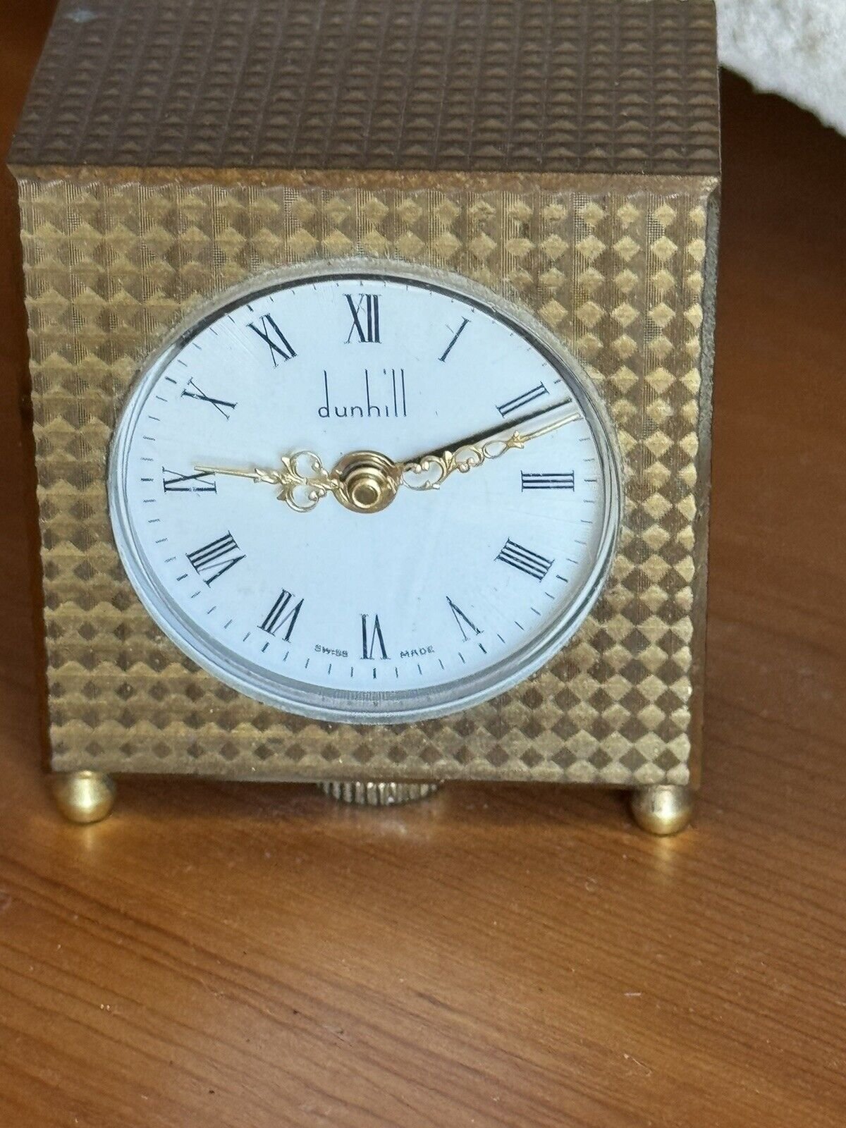 Dunhill vintage table clock Desk Clock Travel Gold Tone