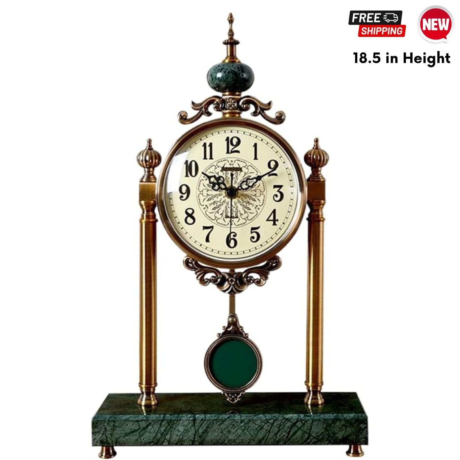 Elegant Mantel Clock Vintage Look Farmhouse Fireplace Desk Clock Kitchen Decor