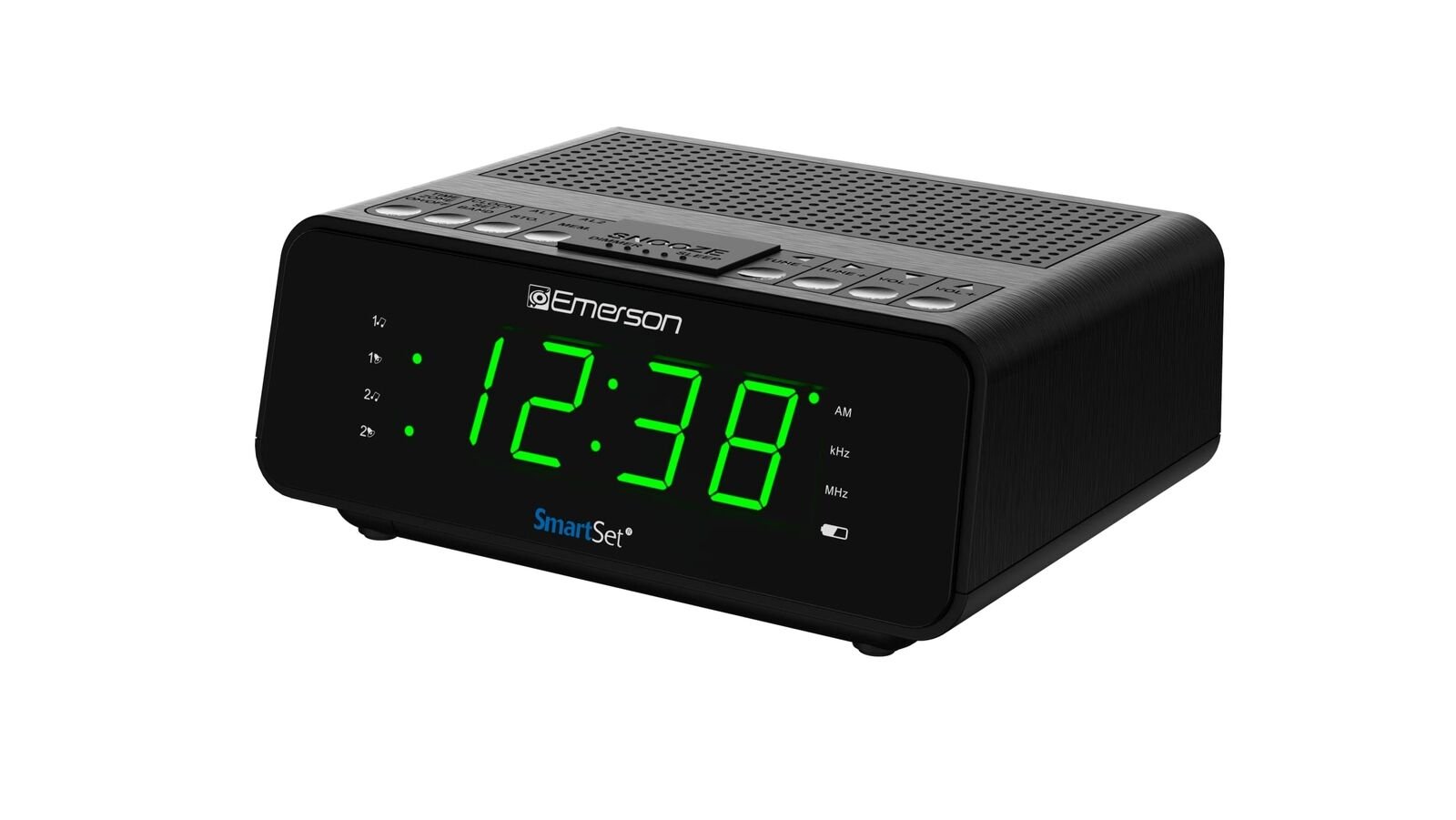 Emerson SmartSet Alarm Clock with AM/FM Radio Dimmer Sleep Timer LED Display