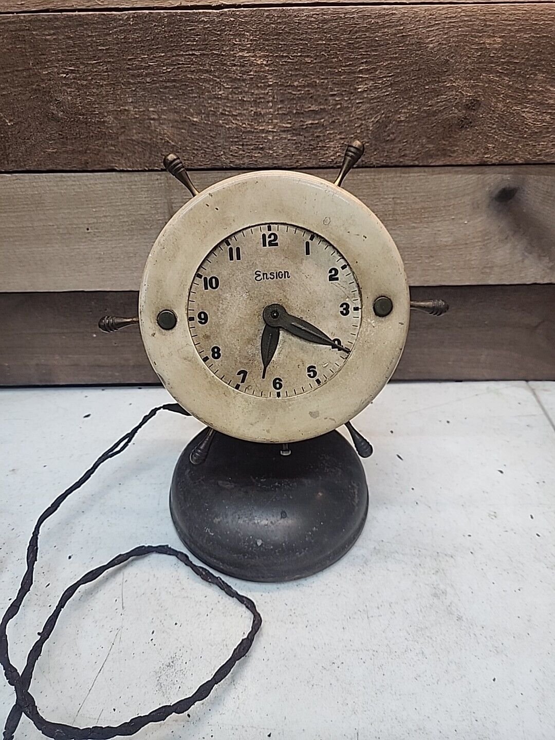 Ensign Clock Helm Ship Wheel 9” Desk Clock