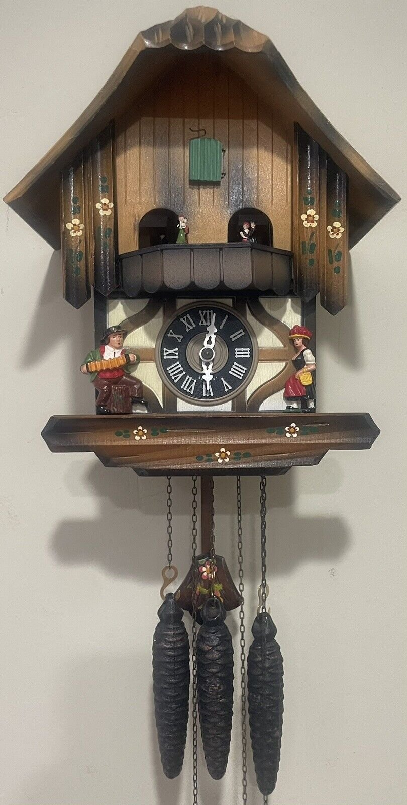 E. SCHMECKENBECHER Dancing Couples Cuckoo Clock German Musical Dancers Working