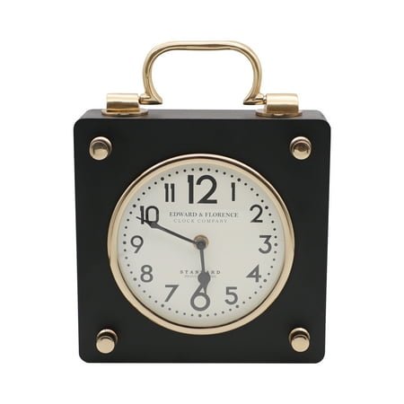 European Vintage Desk Clock, Brass Solid Wood Alarm Clock, Desktop Decoration, Home Decor Desktop Ornament Art Alarm Clock Seat Clock