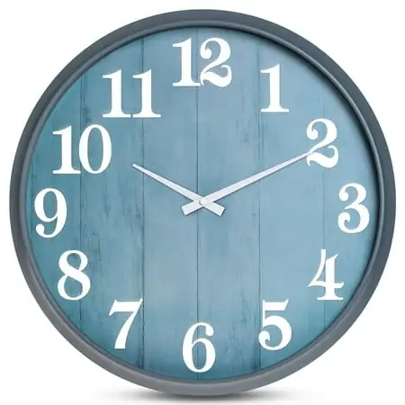 Eyotto 18 Inch Large Indoor Outdoor Clock, Waterproof Silent Oversized Wall Clock with Large photo