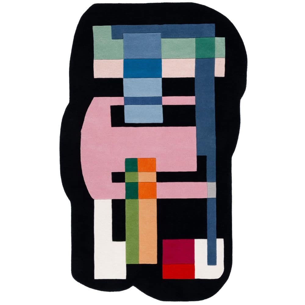 Fifth Avenue Black/Pink 8 ft. x 10 ft. Abstract Geometric Area Rug